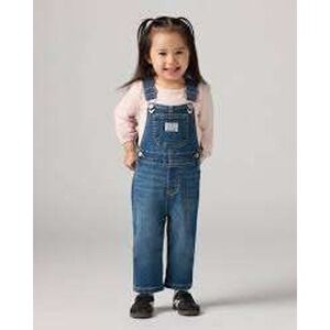 Levi's Strauss & Co. Wash Denim Overalls Snap Crotch Toddler‎ Jeans - Size 6M